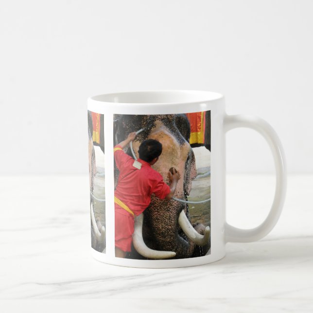 Elephant Bathtime ... Ayutthaya, Thailand Kaffeetasse (Rechts)