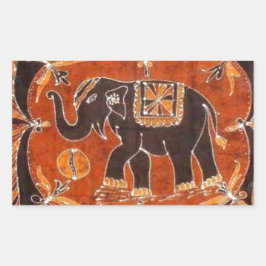 Elephant Batik Rechteckiger Aufkleber