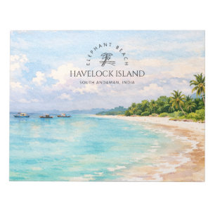 Elephant Beach Aquarell – Andaman Andenken Geschen Notizblock