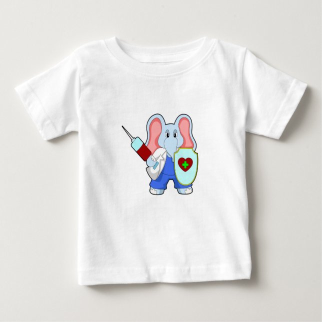 Elephant bei Impfung mit Spritze Baby T-shirt (Vorderseite)