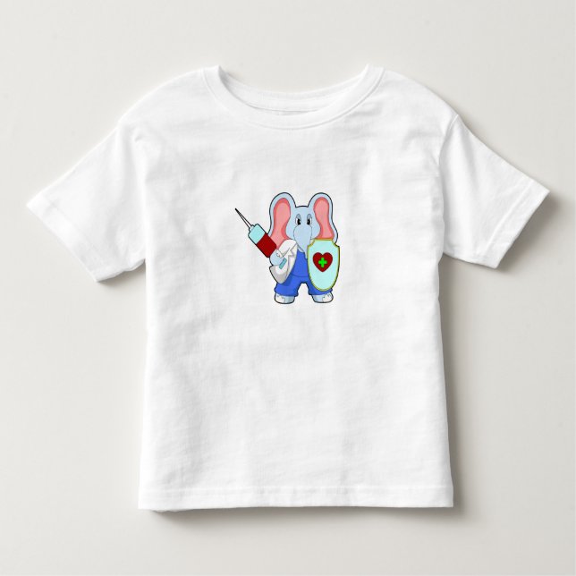 Elephant bei Impfung mit Spritze Kleinkind T-shirt (Vorderseite)