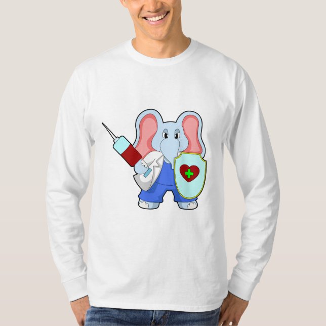 Elephant bei Impfung mit Spritze T-Shirt (Vorderseite)