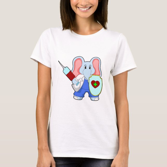 Elephant bei Impfung mit Spritze T-Shirt (Vorderseite)