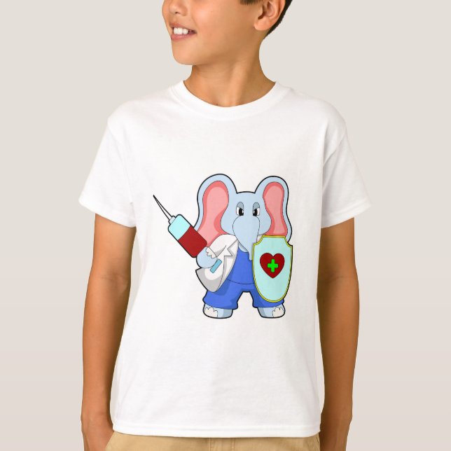 Elephant bei Impfung mit Spritze T-Shirt (Vorderseite)
