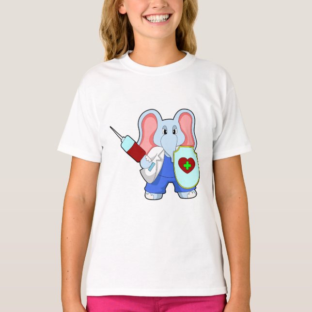 Elephant bei Impfung mit Spritze T-Shirt (Vorderseite)