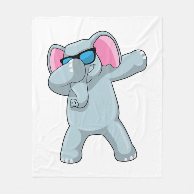 Elephant beim Hip Hop Dance Dab Fleecedecke (Vorderseite)