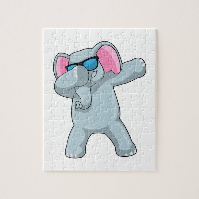 Elephant beim Hip Hop Dance Dab Puzzle (Vertikal)