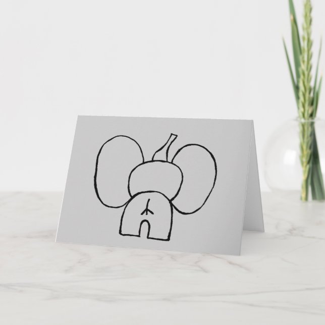 Elephant Belated Birthday Card CUSTOMIZIERT Karte (Vorderseite)