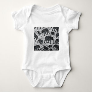 Elephant-Betonmuster Baby Strampler