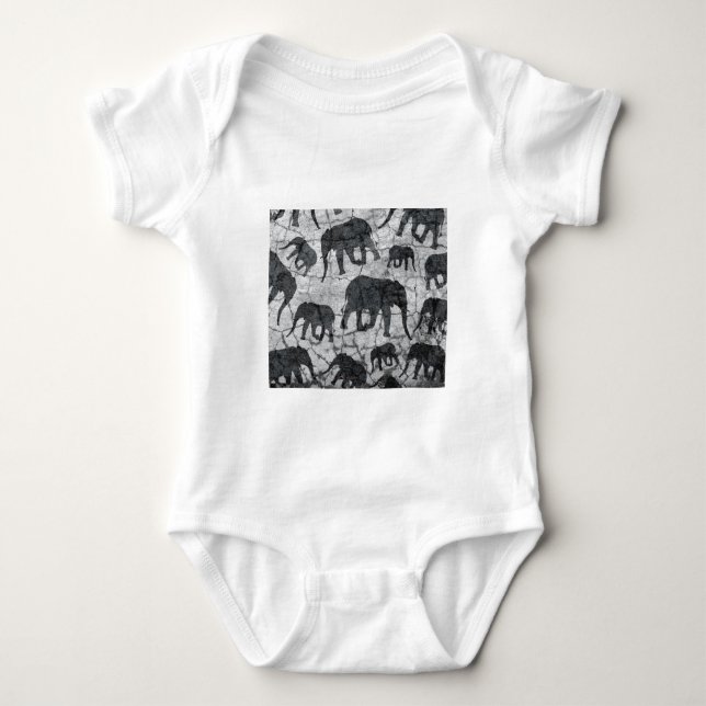 Elephant-Betonmuster Baby Strampler (Vorderseite)