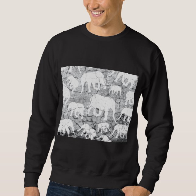 Elephant-Betonmuster Sweatshirt (Vorderseite)