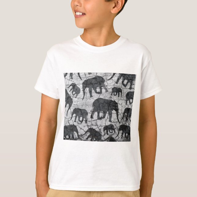 Elephant-Betonmuster T-Shirt (Vorderseite)