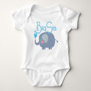 Elephant Big Sis Baby Strampler