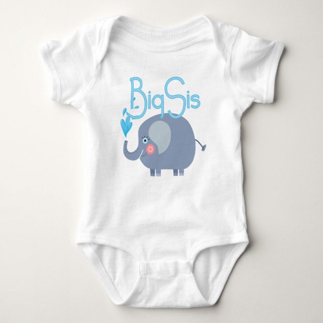 Elephant Big Sis Baby Strampler (Vorderseite)
