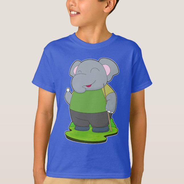Elephant Billiard Queue T-Shirt (Vorderseite)