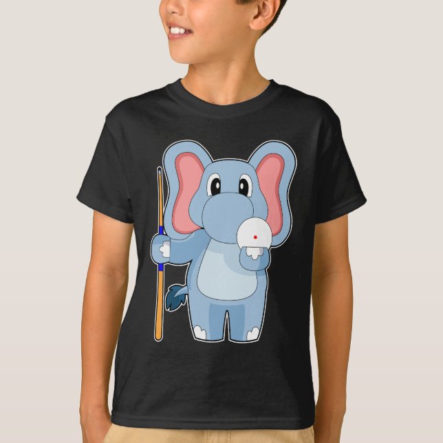 Elephant Billiard Queue T-Shirt (Vorderseite)