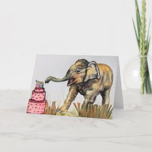 Elephant Birthday card Karte