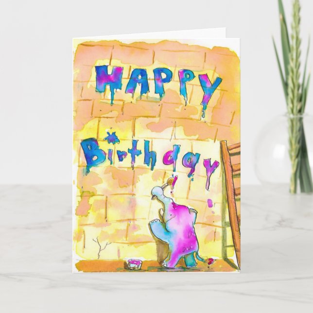 Elephant Birthday Card Karte (Vorderseite)