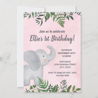 Elephant Birthday Einladung