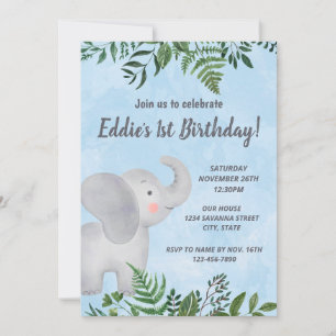 Elephant Birthday Einladung