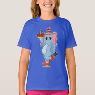 Elephant Birthday Ice Skaten T-Shirt
