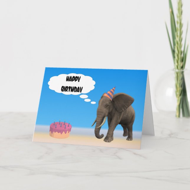 Elephant Birthday Karte (Vorderseite)