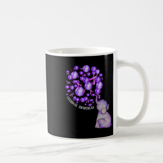 Elephant bläst Lila Löwen Überdosierung Awarene Kaffeetasse (Rechts)