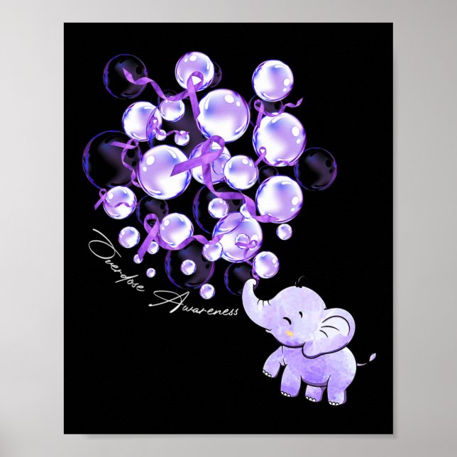 Elephant bläst Lila Löwen Überdosierung Awarene Poster (Vorne)