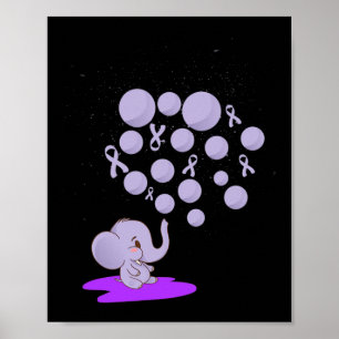 Elephant bläst Lila Löwen Überdosierung Awarene Poster
