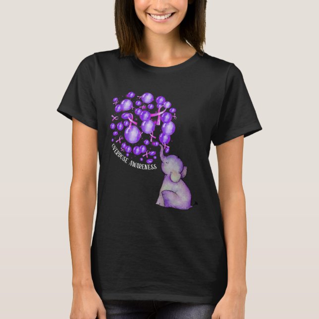 Elephant bläst Lila Löwen Überdosierung Awarene T-Shirt (Vorderseite)