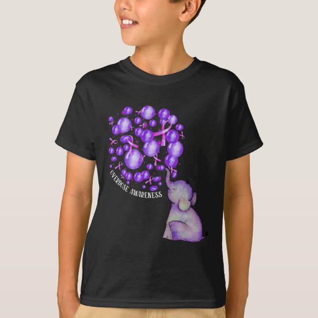 Elephant bläst Lila Löwen Überdosierung Awarene T-Shirt (Vorderseite)