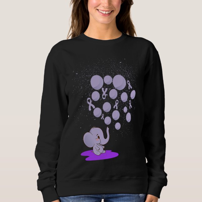 Elephant Blowing Up Purple Balloons Overdose Aware Sweatshirt (Vorderseite)