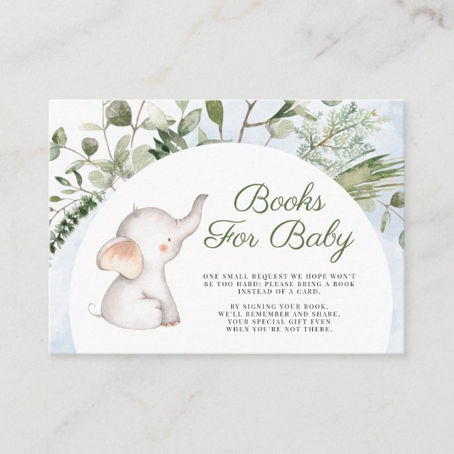 Elephant Blue Boy Green Books for Baby Begleitkarte (Vorderseite)