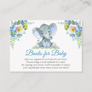 Elephant Blue Floral Baby Duschbücher für Baby Begleitkarte