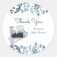 Elephant Blue Flowers Baby Dusche by Mail