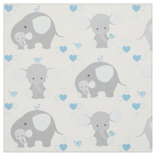 Elephant Blue Gray Safari Animals Kinderzimmer Bab Stoff