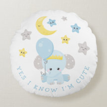 Elephant Blue Ich weiß, ich bin Niedlich Text Baby