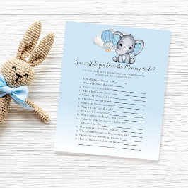 Elephant Blue Kennen Sie Mama-2-Be Baby Game