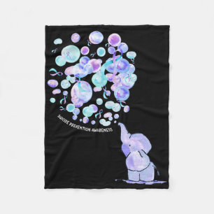 Elephant Blue Lila Lloons Suicide Prevention Awa Fleecedecke