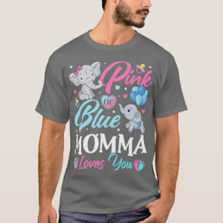 Elephant Blue Pink Momma Lieben Sie Schwangerschaf T-Shirt