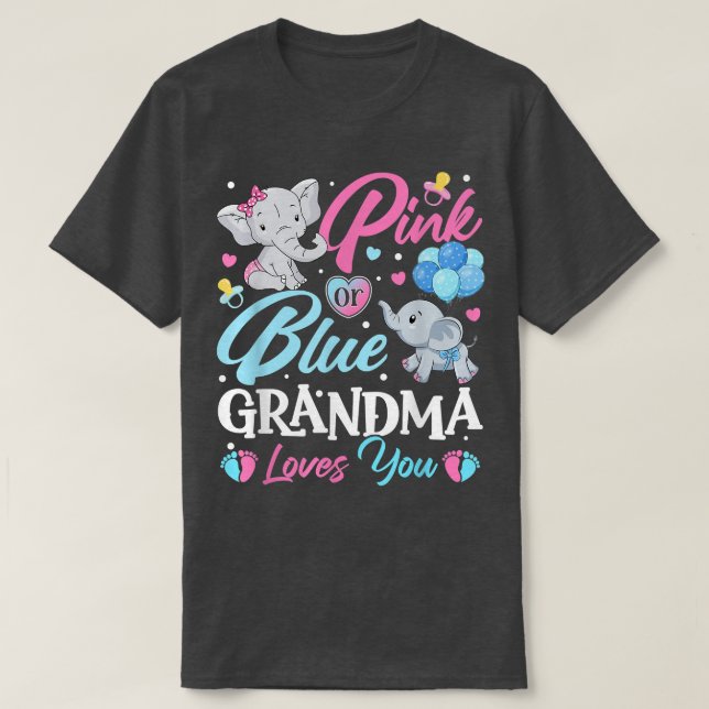 Elephant Blue Pink Oma Lieben You Pregnancy Rev. T-Shirt (Design vorne)