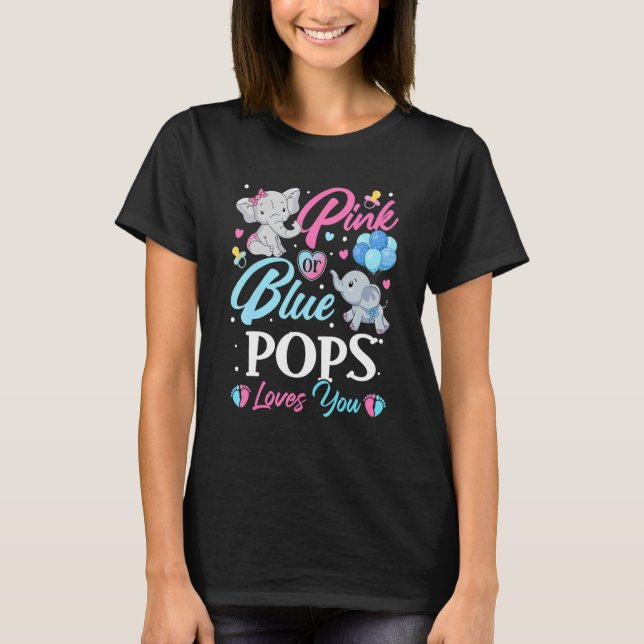 Elephant Blue Pink Pops Lieben Sie Schwangerschaft T-Shirt (Vorderseite)