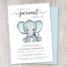 Elephant Blue Watercolor Baby Boy Dusche