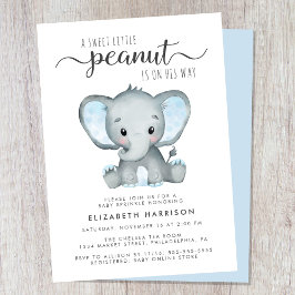 Elephant Blue Watercolor Baby Boy Sprinkle Einladung
