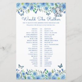 Elephant Blue würde sie eher ein Baby Duschspiel