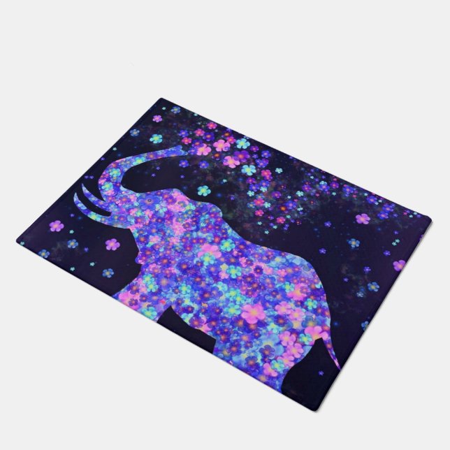 Elephant Blume Doormat Spring Fußmatte (Schrägansicht)
