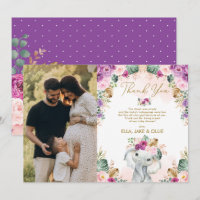 Elephant Blush Pink Lila Floral Girl Babydusche