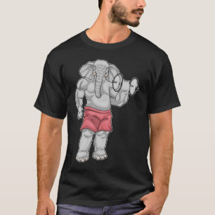 Elephant Bodybuilder Dumbell-Bodybuilding T-Shirt