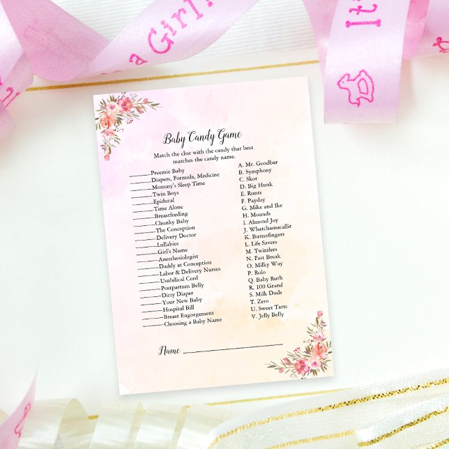 Elephant Boho Chic Baby Shower Candy Game Einladung (Von Creator hochgeladen)