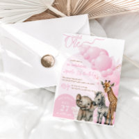 Elephant Boho Pink Balloon Girl 1. Geburtstag Foto